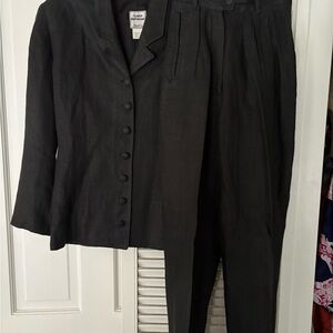 Claude Barthelemy Paris black linen suit